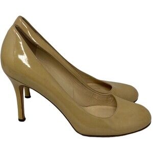 Kate Spade Pumps Heels Shoes Women's Sz 9.5 B Patent Leather Beige